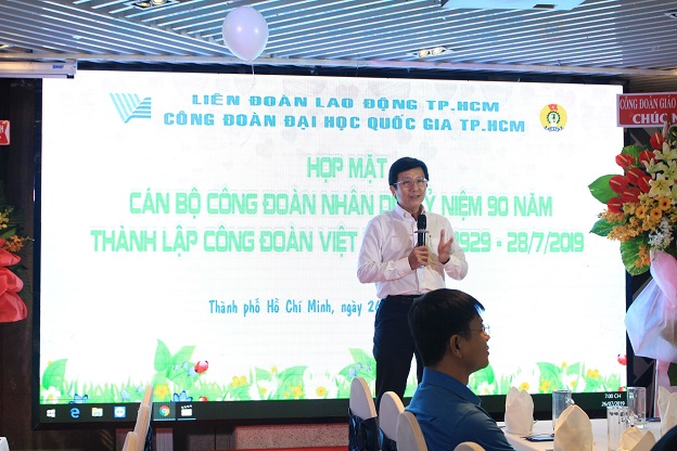 ThS Lâm Tường Thoại - Chủ tịch Công đoàn ĐHQG-HCM phát biểu