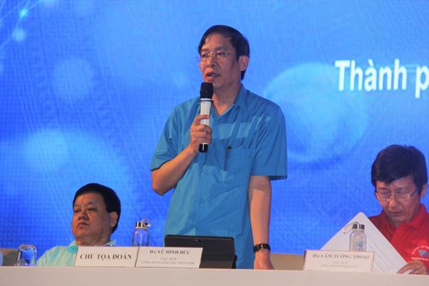 Ông Vũ Minh Đức - Chủ tịch Công đoàn Giáo dục Việt Nam phát biểu.