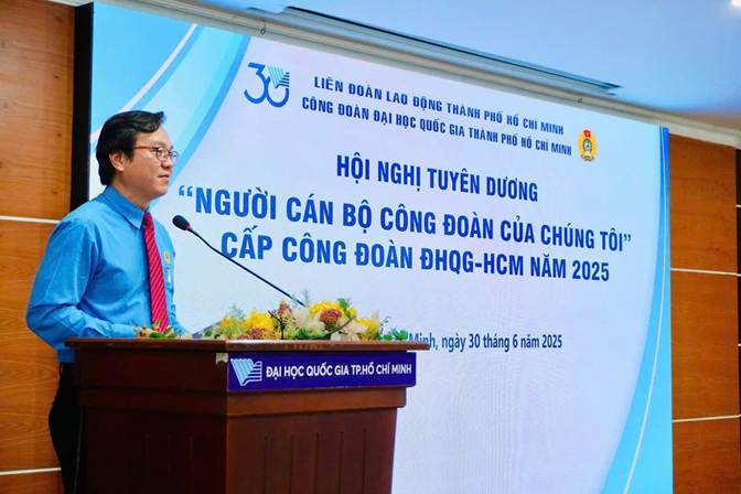 Đồng chí Trần Anh Cường – Chủ tịch Công đoàn ĐHQG-HCM phát biểu khai mạc