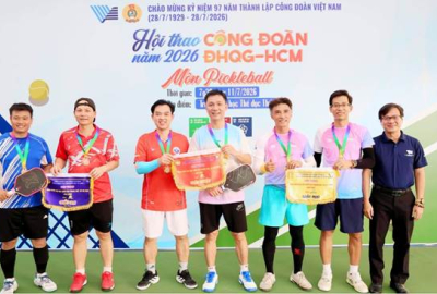 GẦN 100 VẬN ĐỘNG VIÊN THAM GIA MÔN PICKLEBALL - HỘI THAO CÔNG ĐOÀN ĐHQG - HCM NĂM 2026