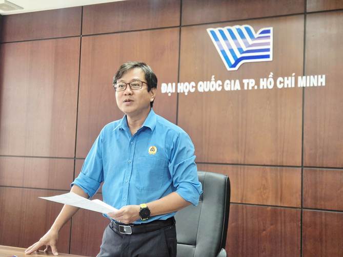 Hình 3. Đồng chí Trần Anh Cường – Chủ tịch Công đoàn ĐHQG-HCM phát biểu